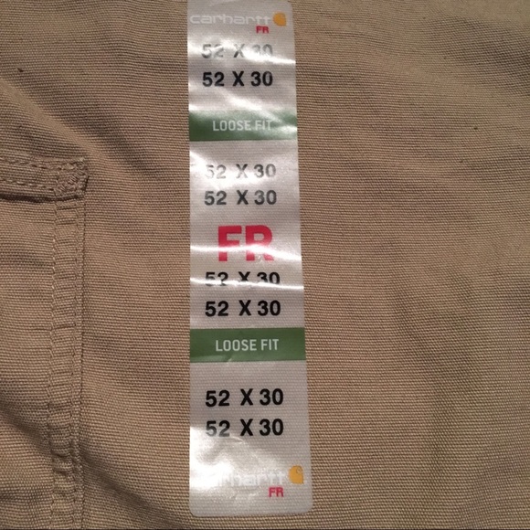New Carhartt FR 52X30 Khaki Jean Pants Big & Tall - Picture 2 of 5